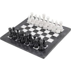 Radicaln Marble Chess Set, 15 Inches, Black and White Handmade Chess Set - 1 Chess Board and 32 Chess Pieces - Board Game for 2 Players - Chess Games for Adults
