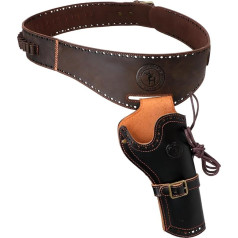 Tourbon Genuine Leather Weapon Holster Western Cowboy Leg Gun Holder Adjustable Ammo Belt
