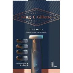 King C. Gillette Style Master Electric Shaver CenterCut Technology for Deep Sharp Blade for 6 Months 4 Interchangeable Attachment Combs