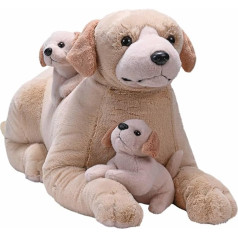 Wild Republic Cuddlekins Jumbo Mother and Puppy Yellow Labrador Soft Toy 30