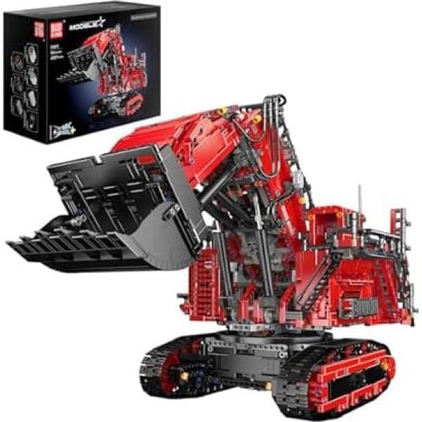 Mould King 17071 Technik Remote Controlled Excavator Construction Kit, Caterpillar Excavator Building Blocks R 9800 Excavator Construction Toy, Crane Clamping Blocks with Motor for Adults and Children