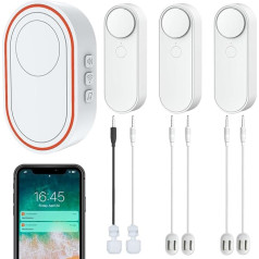 Wi-Fi Water Detector Kit, 1 Smart Hub, 3 Wireless Sensors, 4 Leakage Probes, 2 Float Probes for Water Level, High/Low/Leak Can Be Detected Simultaneously, App Monitoring, 5M Line