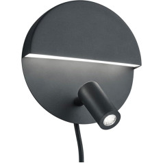 Trio Leuchten Mario 222370232 LED Wall Light Metal Matte Black with 6 Watt LED + 2.3 Watt LED