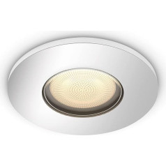 Philips Hue White Amb. Adore Adore LED Recessed Spotlight, Bathroom Lighting, Silver, Round, Dimmable, All Shades of White, Controllable via App, Compatible with Amazon Alexa (Echo, Echo Dot)