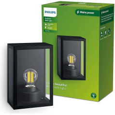 PHILIPS LED Alzor Square Outdoor Wall Light Bulb Not Included 25W IP44 Black