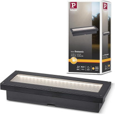 Paulmann Domenic 94576 LED Solar Recessed Floor Light IP67 Square Including 1 x 0.1 W Warm White Black Wireless Plastic Rechargeable 3000 K