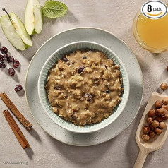 ration1 Porridge with Cranberries 8 x 200 g, 10 Year Shelf Life, Vegetarian Breakfast, Ready Porridge with Fruits, Emergency Food, Crisis Prevention, Camping Food, Outdoor Food