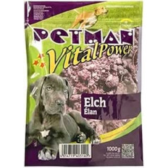 petman Vital Power Elk, 6 x 1000 g Bags, Frozen Food, Healthy, Natural Nutrition for Dogs, Dog Food, Barf, B.A.R.F.