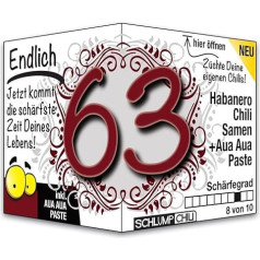 Schlump-Chili Endlich 63 - the funny sharp birthday gift. An original gift idea for a 63rd birthday for men and women