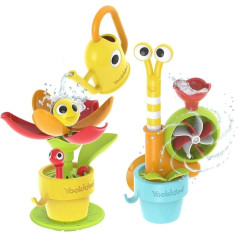 Yookidoo Pop Up Garden Bath Toys: Pour N Grow Tub Fun Pack Imaginative Educational Game with Flower and Snail for Kids and Toddlers Ages 18+ - No Need