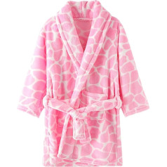 Generisch 2024 Toddler Baby Boys Girls Print Bathrobes with Hood Warm Flannel Nightrobe Sleepwear Cute Warm Pyjama Gown Figure