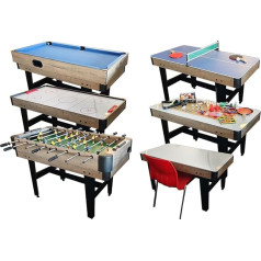 Multi Fun Wooden 16 in 1 Game Table with 220 V Fan Kicker, Billiards / Pool, Table Tennis Table, Air Hockey and More