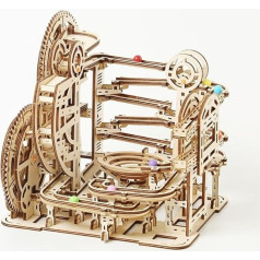 3D Wooden Puzzle Marble Maze - DIY Mechanical Marble Run Model for Adults & Children, Creative Construction Set with Gears, Educational Toy and Gift for Crafters and Model Building Fans, 396 Pieces