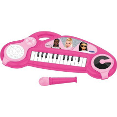 Lexibook, Barbie K704BB Children's Electronic Piano with Light Effects Microphone Drums Built-in Speaker Demo Songs DJ Player Pink