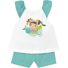Mayoral Set of Shorts Appliqué for Baby Girls Aqua Blue