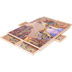 DagouColor Six Drawer Puzzle Table - Maximum Capacity of 1500 Puzzles (No Puzzles)