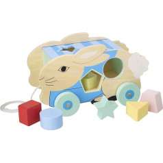 Peter Rabbit Toys - Peter Rabbit Pull Along Toy Shape Sorter, Wooden Toys - Early Development & Activity Toys for Boys Girls, Toddler Toys - Official Licensed Peter Rabbit Gifts by Orange Tree Toys