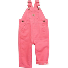 Carhartt Girls Canvas Dungarees (Lined and Unlined) Pink Lemonade 80, Pink Lemonade