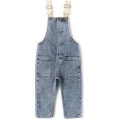 KIDSCOOL SPACE Baby Denim Jumpsuit Cardigan Style Jeans Workwear
