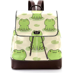 Personalisierte Schultaschen Büchertaschen für Teenager, niedlicher Frosch, Mehrfarbig, 27x12.3x32cm, Rucksack Rucksäcke