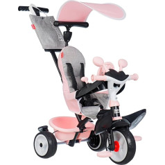 Smoby - Baby Driver Rose - 3-in-1 Children's Tricycle, Growing Multifunctional Vehicle with Premium Equipment, for Children from 10 Months