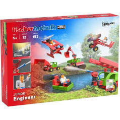 fischertechnik 564066 Junior Engineer Kit for Children from 5 Years, Toy with Solar Rotor & Pneumatic Cylinder, Promotes Technical Understanding