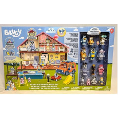 Bluey Ultimate Mega Set 2023, 40 Pieces, 4 Sets in One Mega Playset, Complete and Expanded Set Heeler Family & Friends with 14 Toy Figures