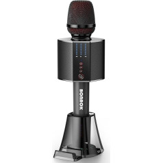 BONAOK Karaoke Microphone Adult Portable Wireless Bluetooth Karaoke Microphone System for Parties in the Car at Home Outdoor Karaoke Machine for PC/All Smartphones G50 Black