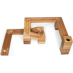 KlixxOs Marble Run Wooden Premium Wooden Toy from Germany Marble Run (Train, Spiral) with Magnetic Connections