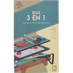 MG3487 3-in-1 Game Table Brown Green Pool Table Tennis Hockey Perfect for Game Nights with Friends or Family Laughter and Relaxation Guaranteed One Size