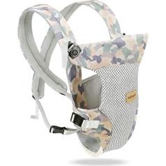 Lightweight Breathable Baby Carrier, 4-in-1 3D Air Mesh Ergonomic Baby Carrier Baby Carrier Baby Carrier System for Newborns from Birth 0-36 Months, Belly Carrier Back Carrier (Camouflage)
