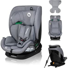 LIONELO Lavender I-Size Child Car Seat from 76 to 150 cm Compliant with R129 i-Size Standard, ISOFIX Mounting in Direction of Travel and TT Strap, Headrest and Backrest Adjustment Reducer Insert