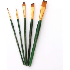Pinsel, 5-teiliges Aquarellpinsel-Set mit Holzgriff und Nylonpinsel, Stift, professionelles Ölgemälde-Zeichenwerkzeug, Künstlerbedarf