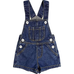 KIDSCOOL SPACE Denimshorts für kleine Jungen, Sommeroverall aus weichem Jeansstoff für kleine Mädchen, Blau, 18-24 Monate