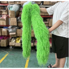 2 3 4 6 Thread Fluffy Ostrich Feather Boas for Carnival Clothing, Sewing Accessories, Wedding Dress, Feathers, Scarf Decoration - Green 6 Thread