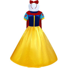 Snow White Costume with Crinoline Women's Fancy Dress Cosplay Snow White Classic Princess Evening Dress and Bows Suit for Halloween Carnival Birthday Party Masquerade Fancy Dress Costume