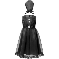 Jhaoyu Christening Dress for Baby Girls Lace Christening Dress with Christening Bonnet Sleeveless Princess Wedding Birthday Party Dress Outfit