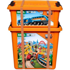 BRIO World 33977 Smart Tech Sound Deluxe Set - Interactive Locomotive with Recording Function in Extensive Complete Set with Storage Boxes - Recommended from 3 Years