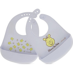 Disney - Packung mit 2 Uni-Silikon-Lätzchen für Babys und Kleinkinder, mit Lebensmittelempfänger, weiches und wasserdichtes Fütterungszubehör