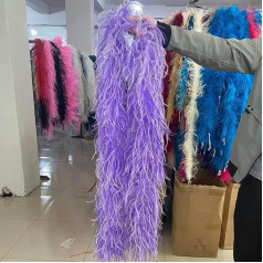 Mischen von zwei Farben, Straußenfederboa, 6-fädig, 10-fädig, weicher Federschal für Hochzeitskleidung, Kleid, Schal, Dekoration, Nähzubehör, Stil 3–2 m, 15-fädig