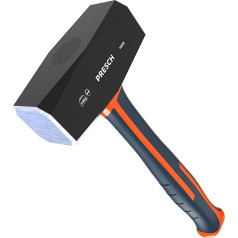 Presch Hammer 1500g with Fibreglass Handle for Driving Strong Nails - Large Hammer DIN 6475 with Steel Head