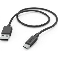 Uzlādes kabelis usb-a usb-c 1m melns