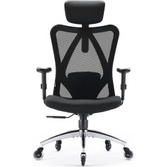 Sihoo Ergonomic Desk Chair, Swivel Chair With Adjustable Lumbar Support, Headrest And Armrest, Height Adjustment and Rocker Function, Back-Friendly Office Chair, Load Capacity: up to 150 kg