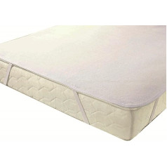 Exklusiv Heimtextil Mattress Protector Incontinence Mat Mattress Topper with 4 Fitted Elastics Jersey White 60 x 120 cm