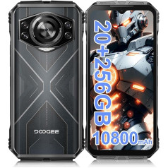 DOOGEE Scyber Outdoor Mobile Phone without Contract Android 14 20GB (8+12)/256GB, 10800mAh, 50MP + 16MP Outdoor Smartphone 6.6 Inch FHD+ Octa-Core IP68 Waterproof Construction Site Mobile Phone 4G