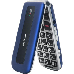 artfone Senior Mobile Phone without Contract, Folding Mobile Phone with Large Buttons, Pensioner Mobile Phone with 2.4 Inch Colour Display, Dual SIM, SOS Emergency Call Button, Torch, 1000 mAh
