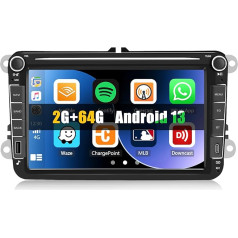 [2+64G] CAMECHO Android 13 Car Radio for VW Golf 5 Golf 6 Skoda Polo Passat Tiguan Touran with Carplay/Android Car/Mirrorlink, 8 Inch Capacitive Touchscreen with WiFi GPS FM Bluetooth