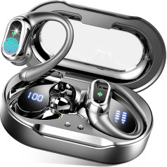 Bluetooth Headphones Sports Headphones Wireless Bluetooth 5.3 with 4 ENC Mic, Deep Bass Earbuds, 50H Playtime Wireless Headphones IP7 Waterproof Earphones LED Display USB-C Touch Control with Ear