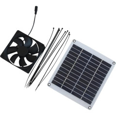 HOHOVYVY Solar Ventilator 5W,Solarbetriebener Dachbodenventilator 5 W Solarpanel-Set Für Gewächshaus Hund/Hühner