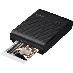 Canon Selphy Square QX10 Mini Photo Printer - Square Print (Built-in Battery, WiFi, 287 dpi x 287 dpi, USB Cable, Thermo-Sublimation Printing), Black